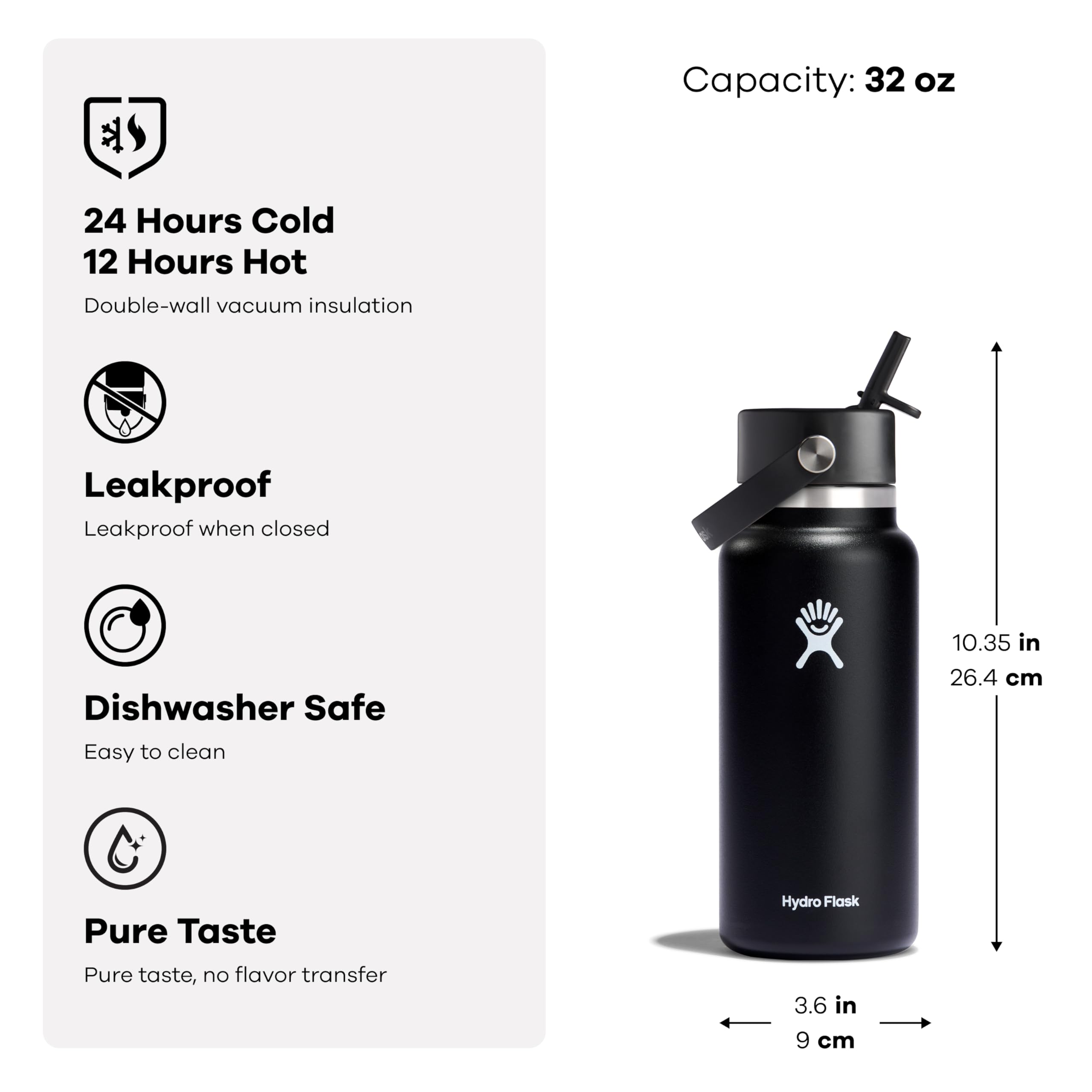 Hydro Flask dishwasher-safe bottle with bright Indigo color.