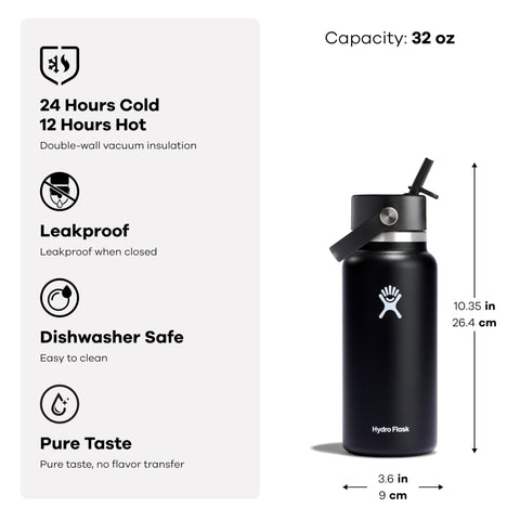 Hydro Flask dishwasher-safe bottle with bright Indigo color.