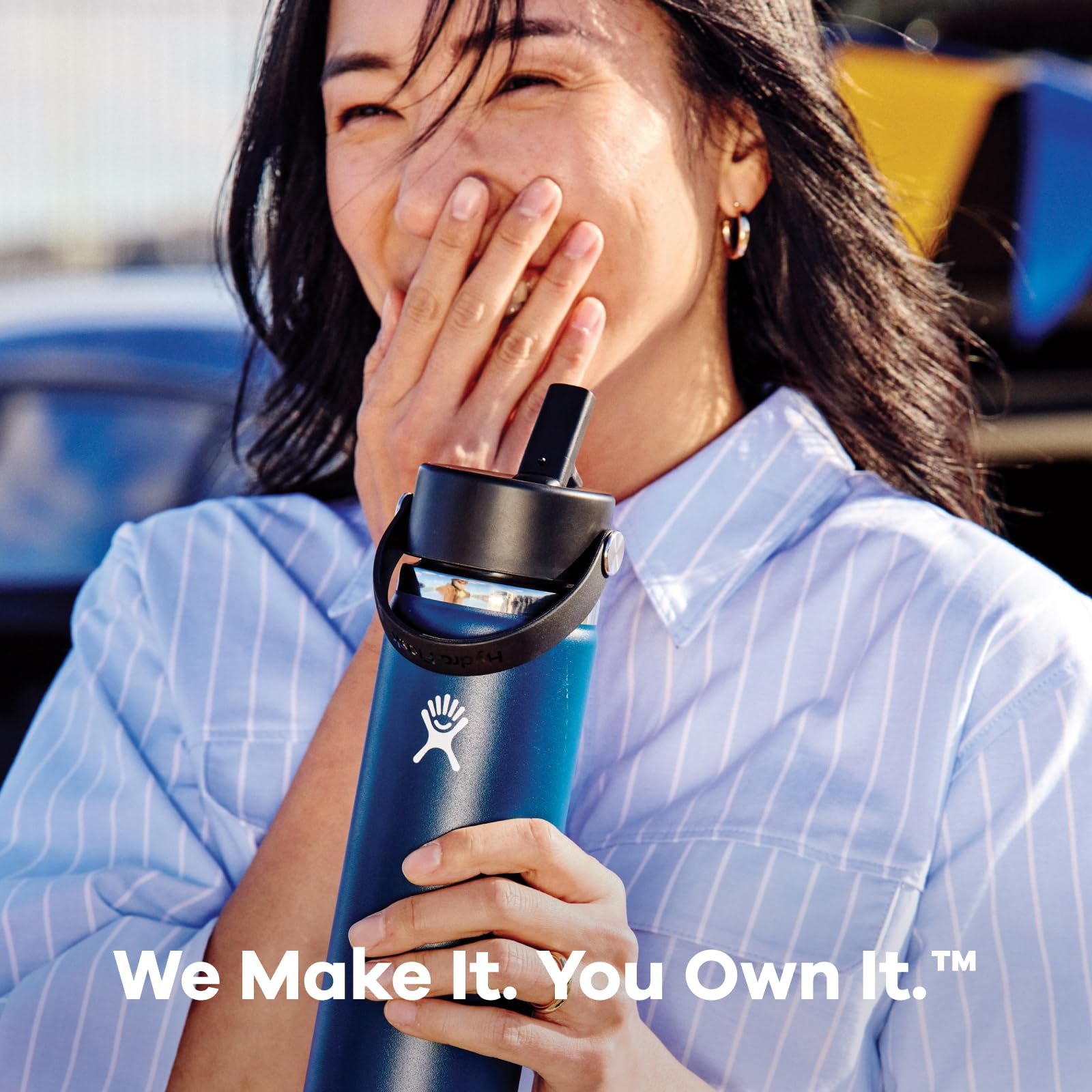 Hydro Flask dishwasher-safe bottle remains bright and easy to clean