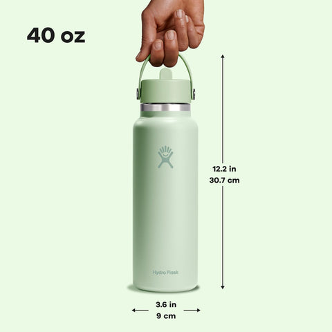 Dishwasher-safe Hydro Flask bottle and lid for simple cleaning.