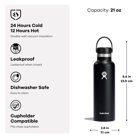Hydro Flask dishwasher-safe lid and bottle for easy cleaning