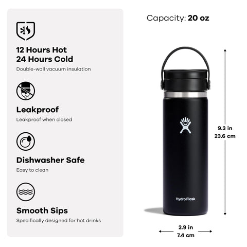 Hydro Flask dishwasher-safe bottle and lid for easy cleaning