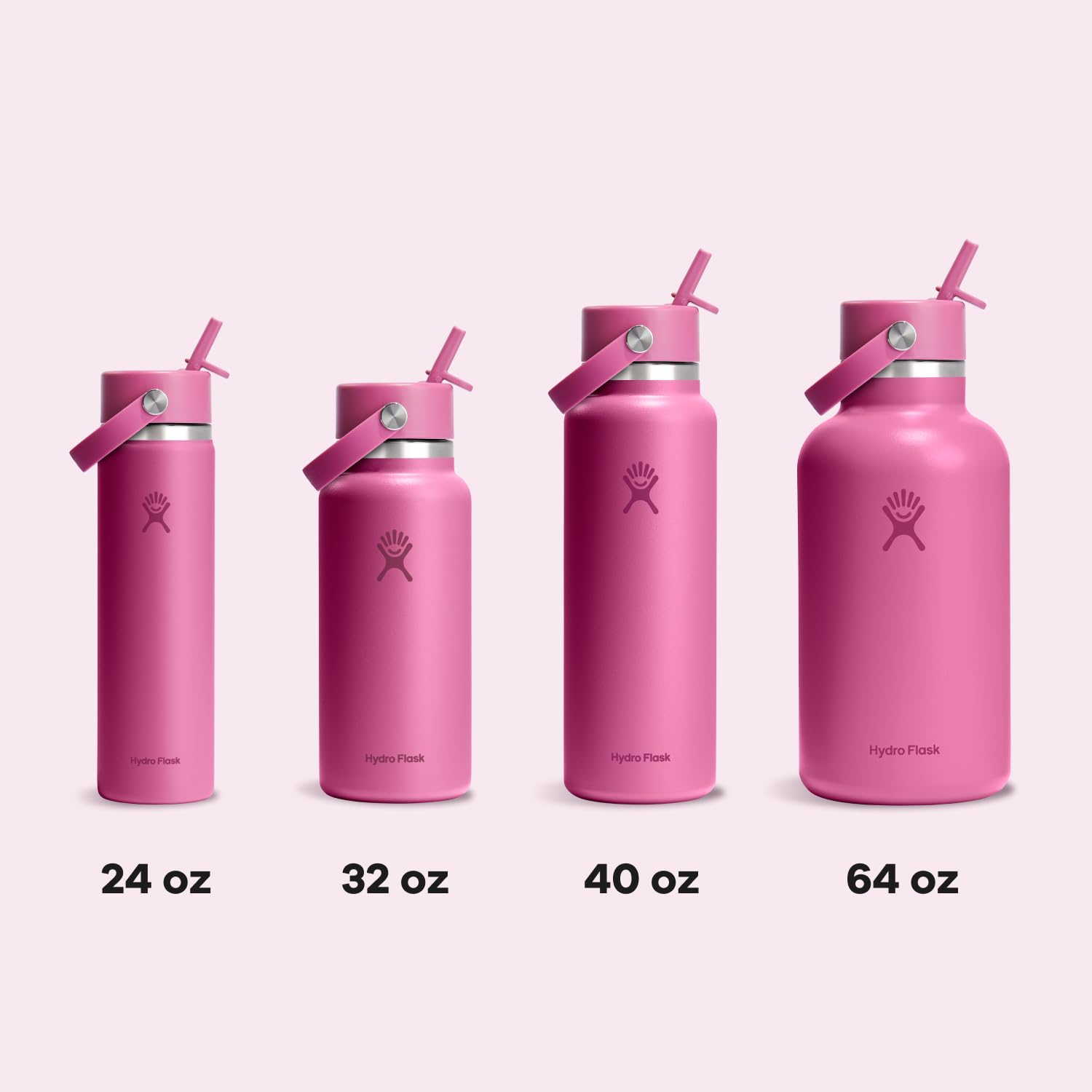 Flexible handle on Hydro Flask bottle provides comfortable carrying during activities.