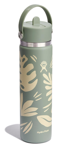 Hydro Flask Flex Straw Cap bottle showing easy one-handed sipping