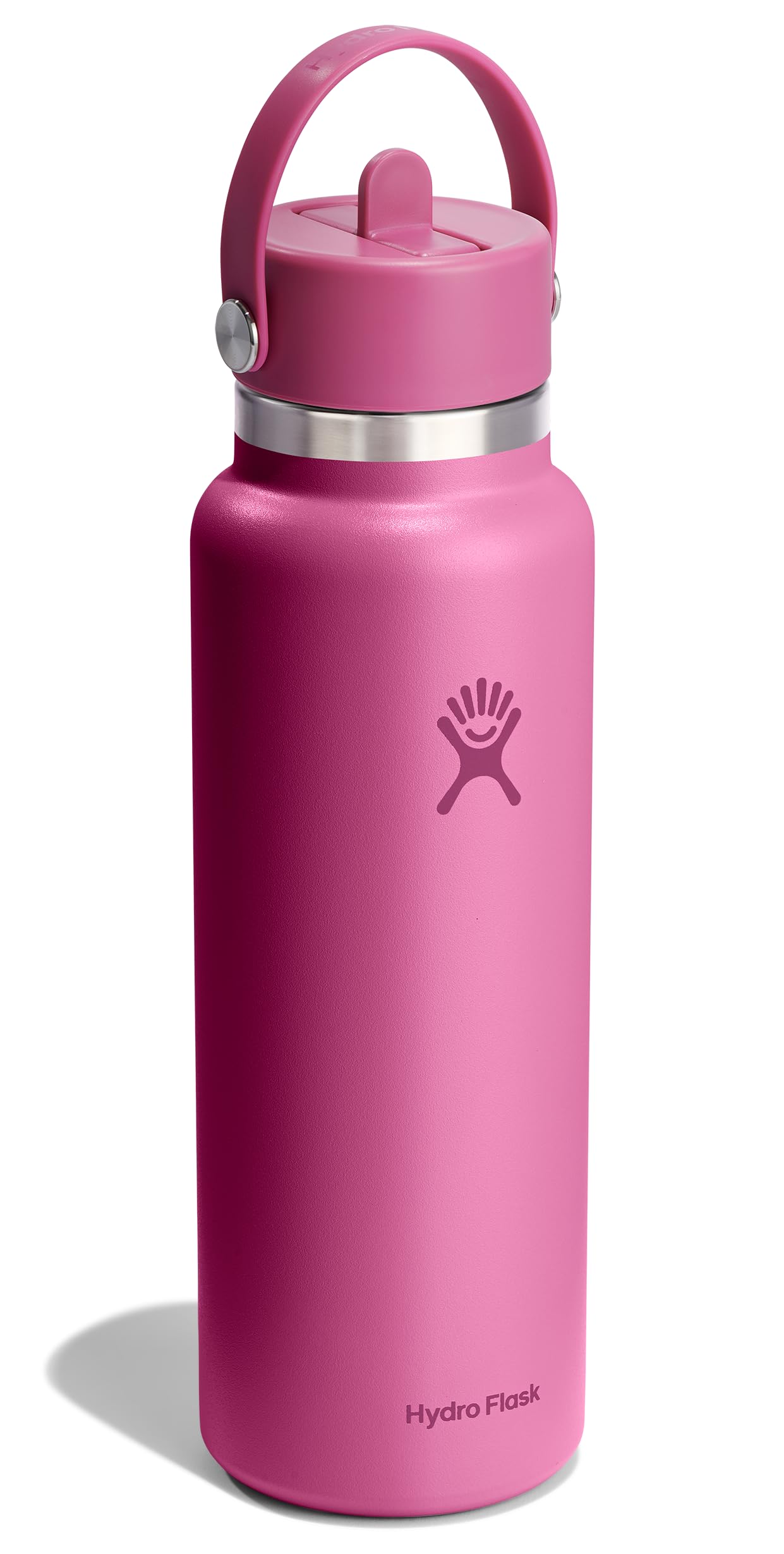 Hydro Flask Flex Straw Cap closed for one-handed sipping while traveling.