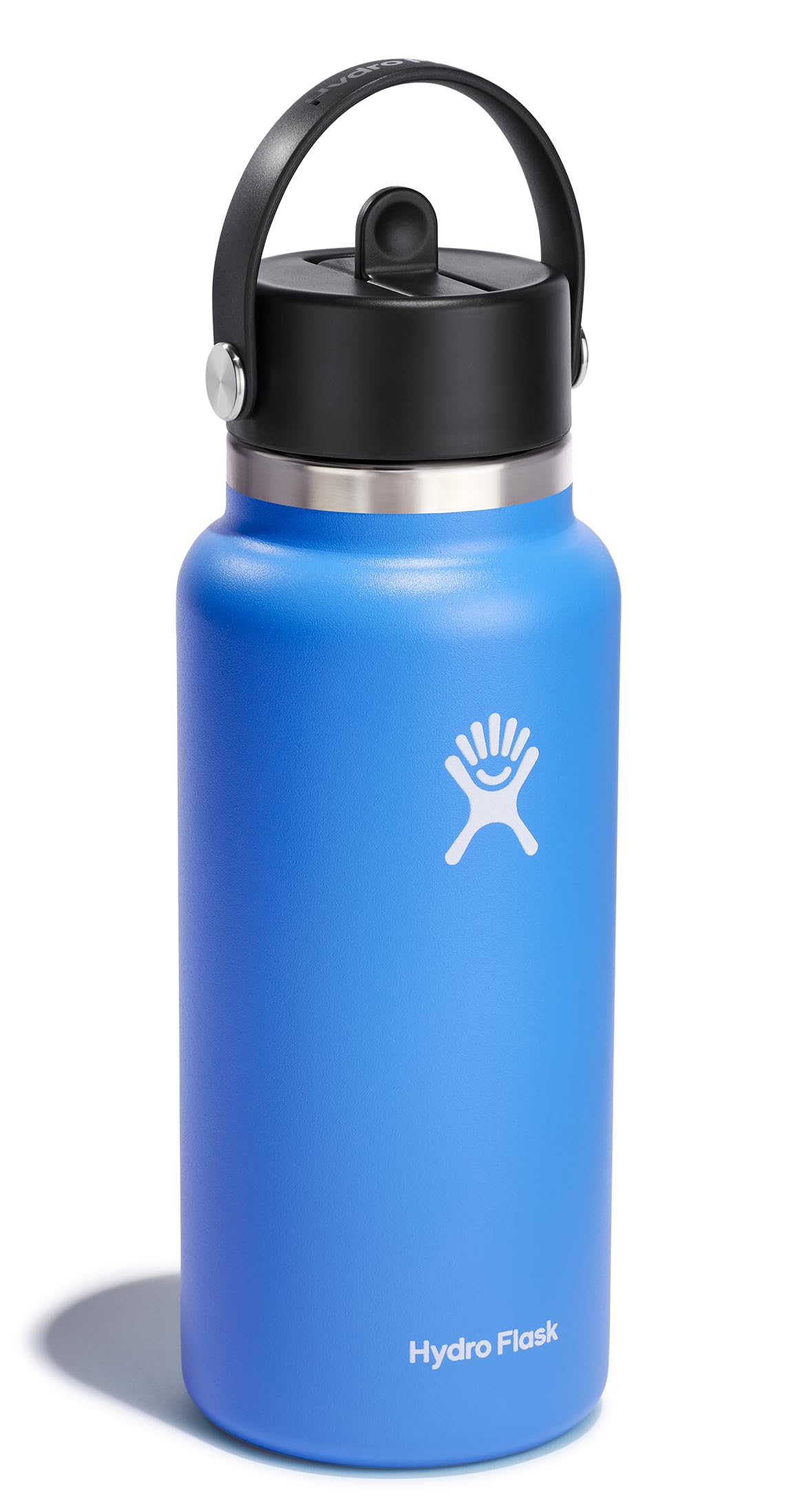 Hydro Flask flex straw cap close up shows easy one handed use