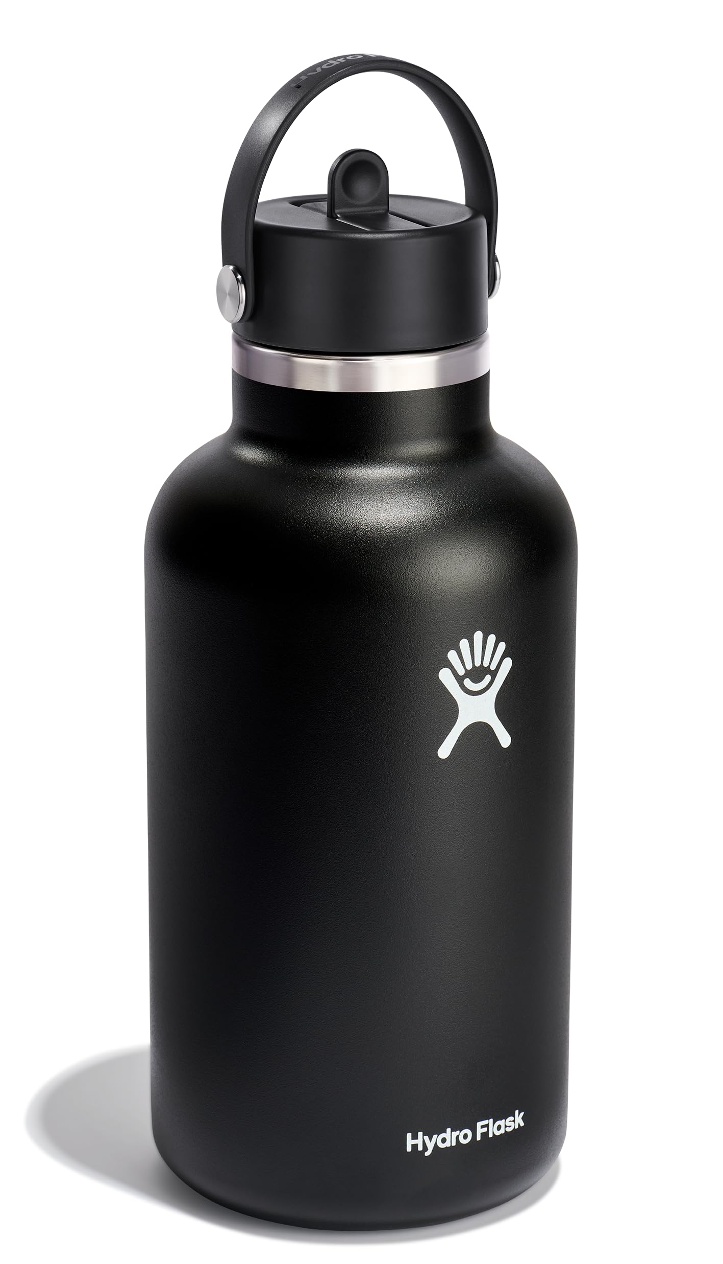 Hydro Flask flex straw cap closeup shows easy, one-hand operation.
