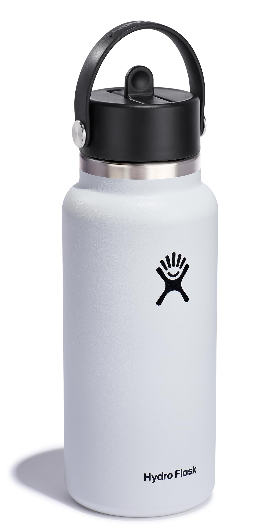 Hydro Flask Flex Straw Cap in action, leakproof for easy one-handed use.