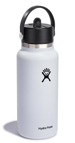 Hydro Flask Flex Straw Cap in action, leakproof for easy one-handed use.