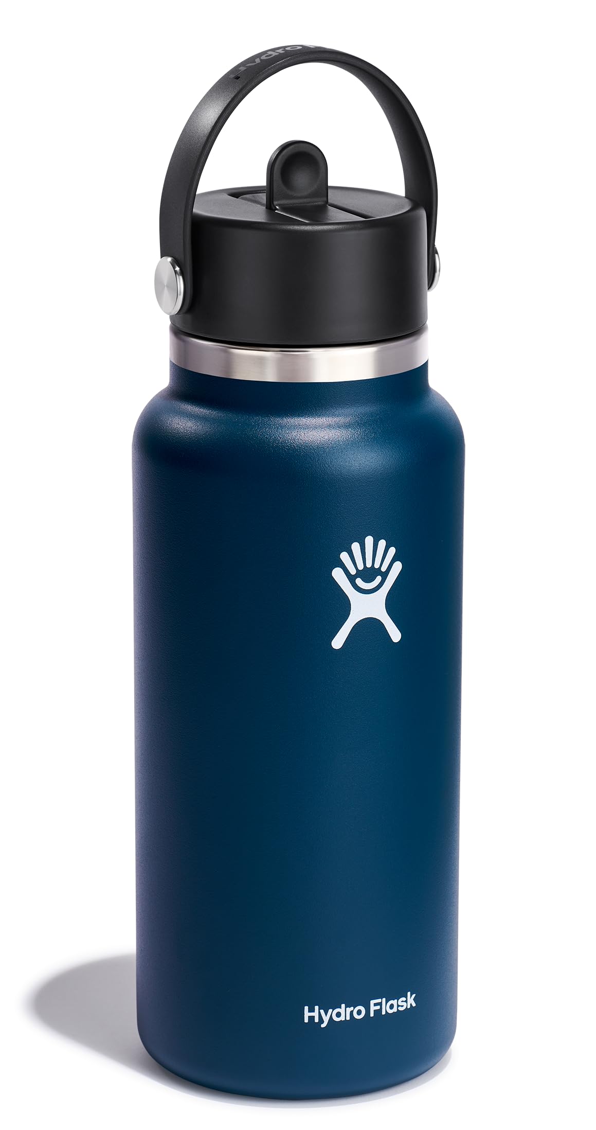 Hydro Flask Flex Straw Cap closeup showing leakproof design and easy one-handed use.