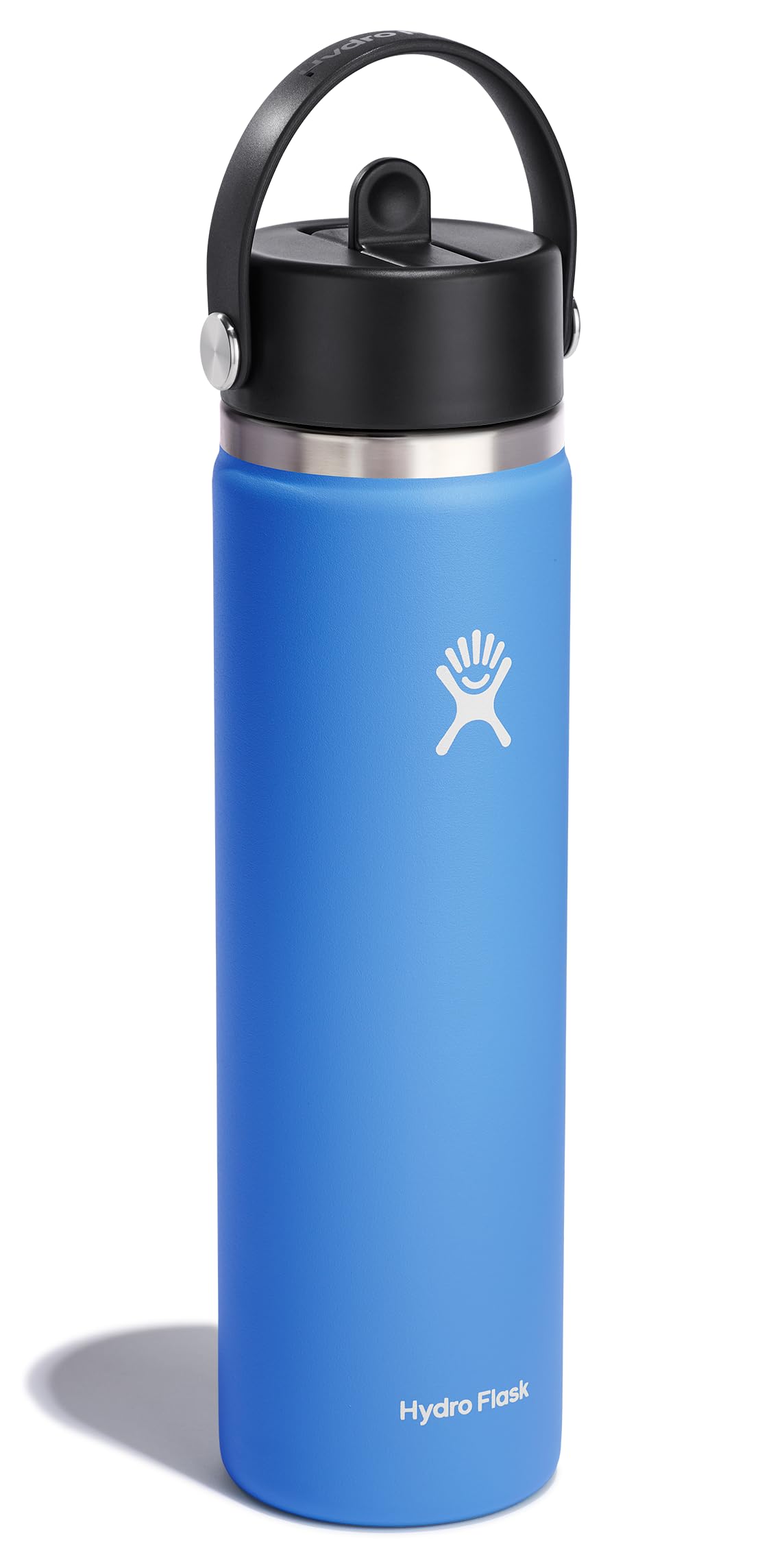 Close-up of the Flex Straw Cap on Hydro Flask for one-handed use.