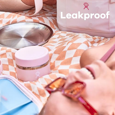 Closed Hydro Flask Food Jar highlighting leakproof seal for bag safety