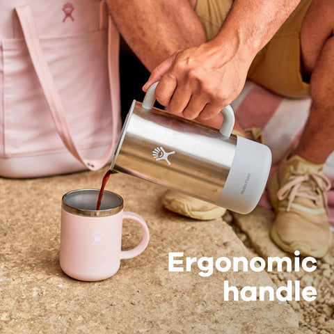 Hydro Flask French Press Birch soft-touch handle offers comfortable grip
