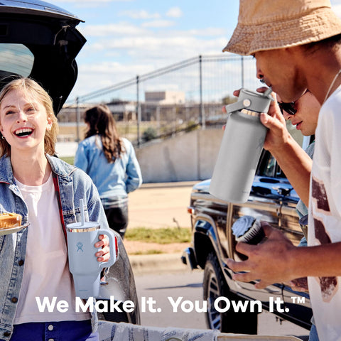 Hydro Flask Indigo Blue bottle with a comfortable handle for daily adventures.