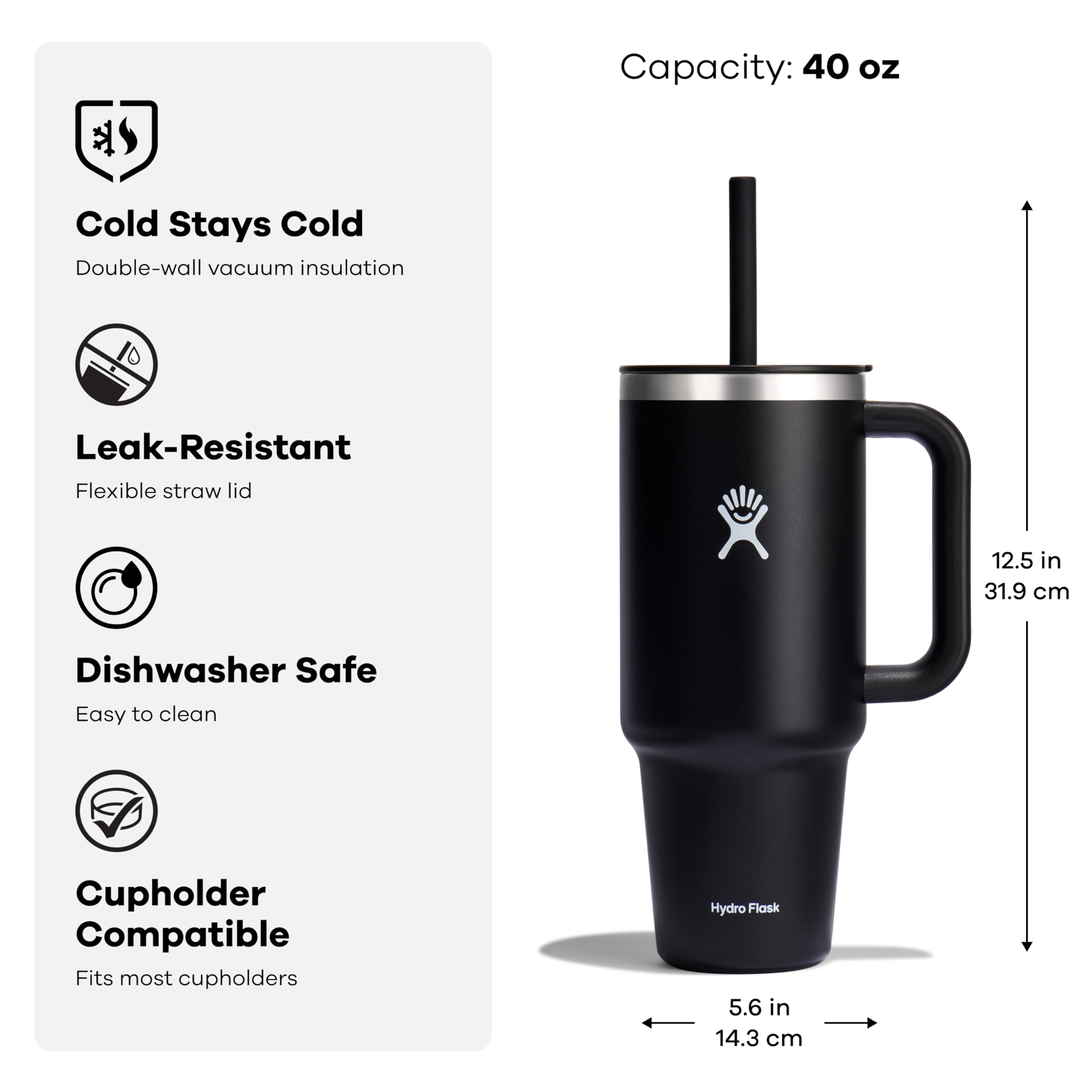 Insulated stainless steel keeps beverages cold for hours
