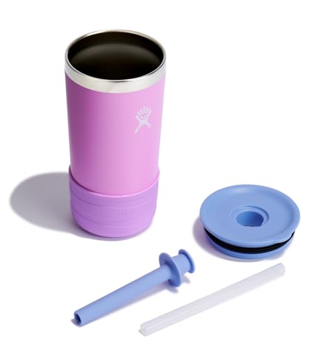 Hydro Flask Kids 12oz tumbler lid and straw ensure easy sipping.