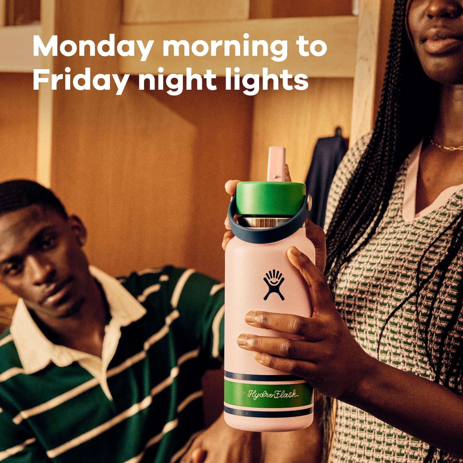 Hydro Flask Ivory bottle with leakproof cap ready for travel.