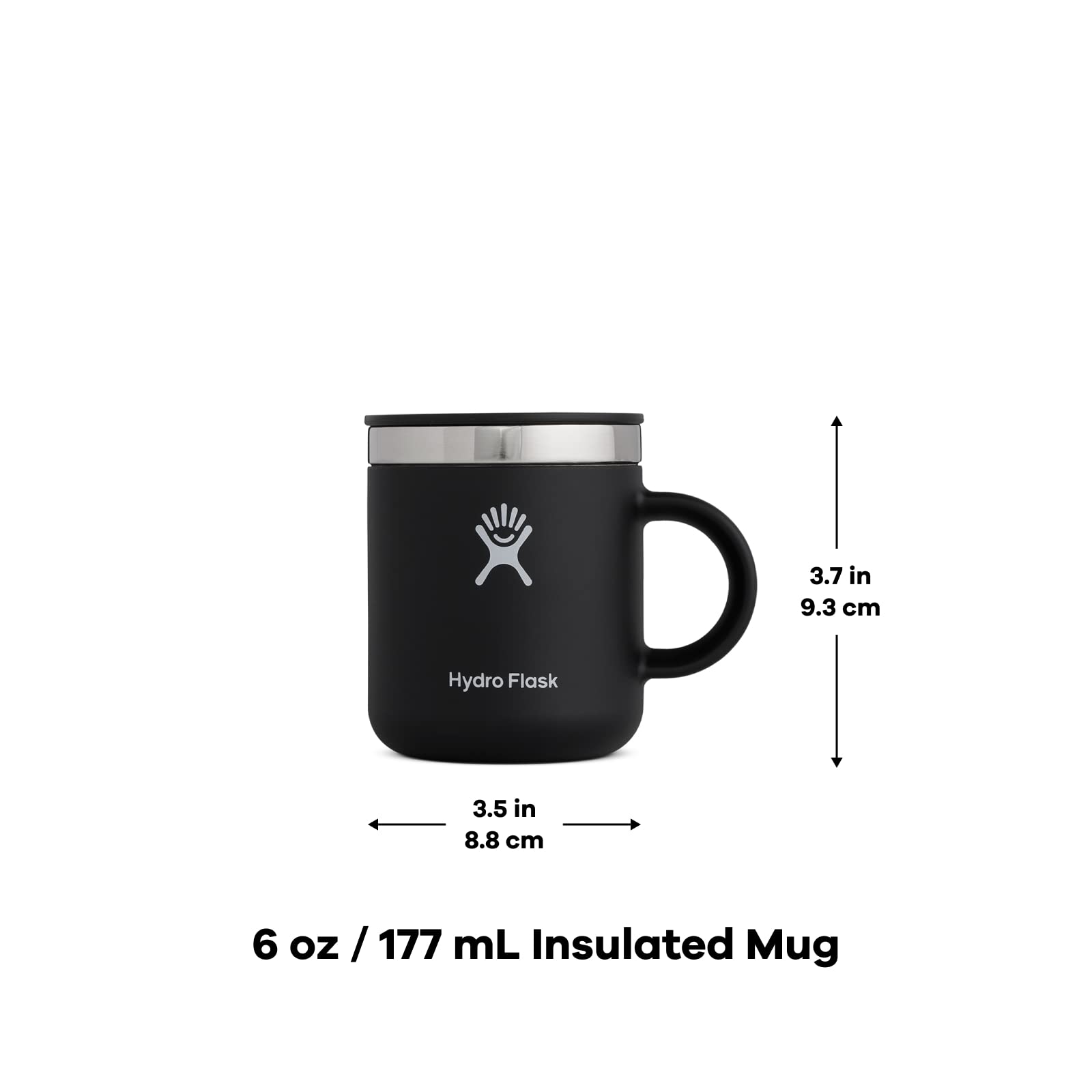 Hydro Flask Mug 6 oz made from 18-8 stainless steel for pure taste.