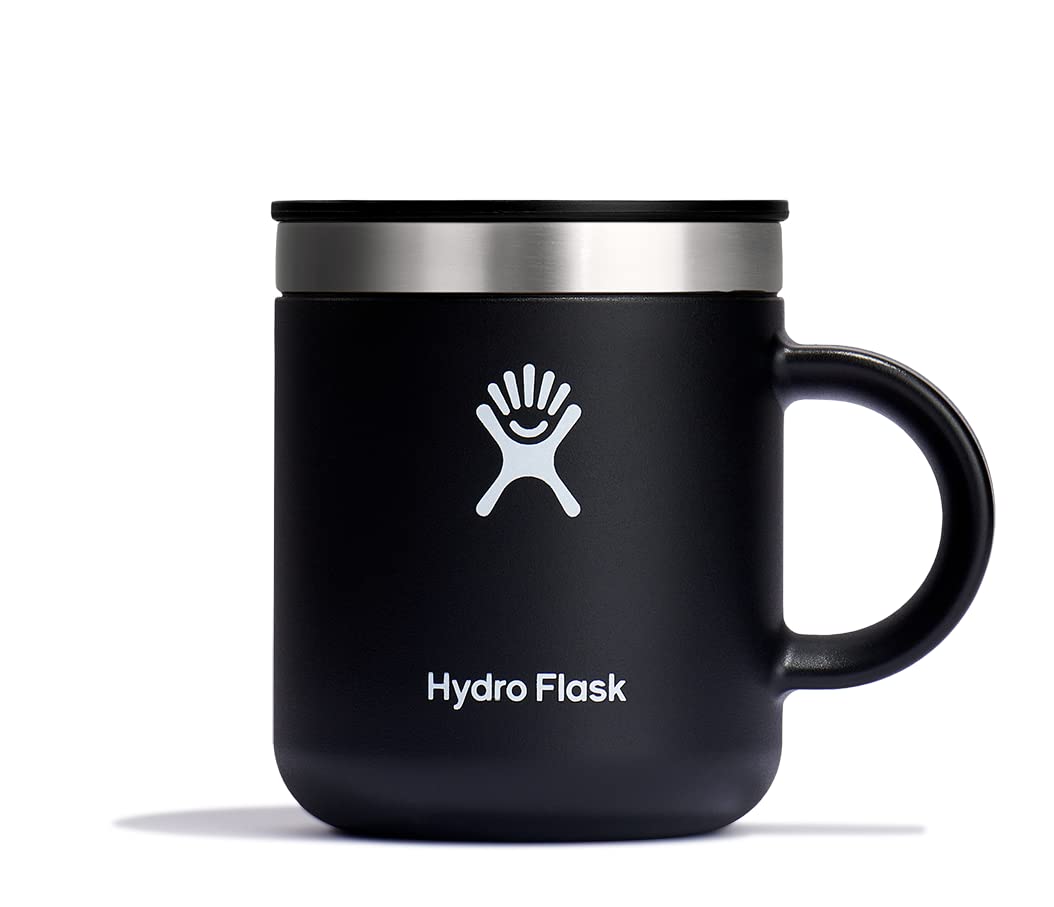 Hydro Flask Mug 6 oz closeable lid with splash protection for easy sipping.