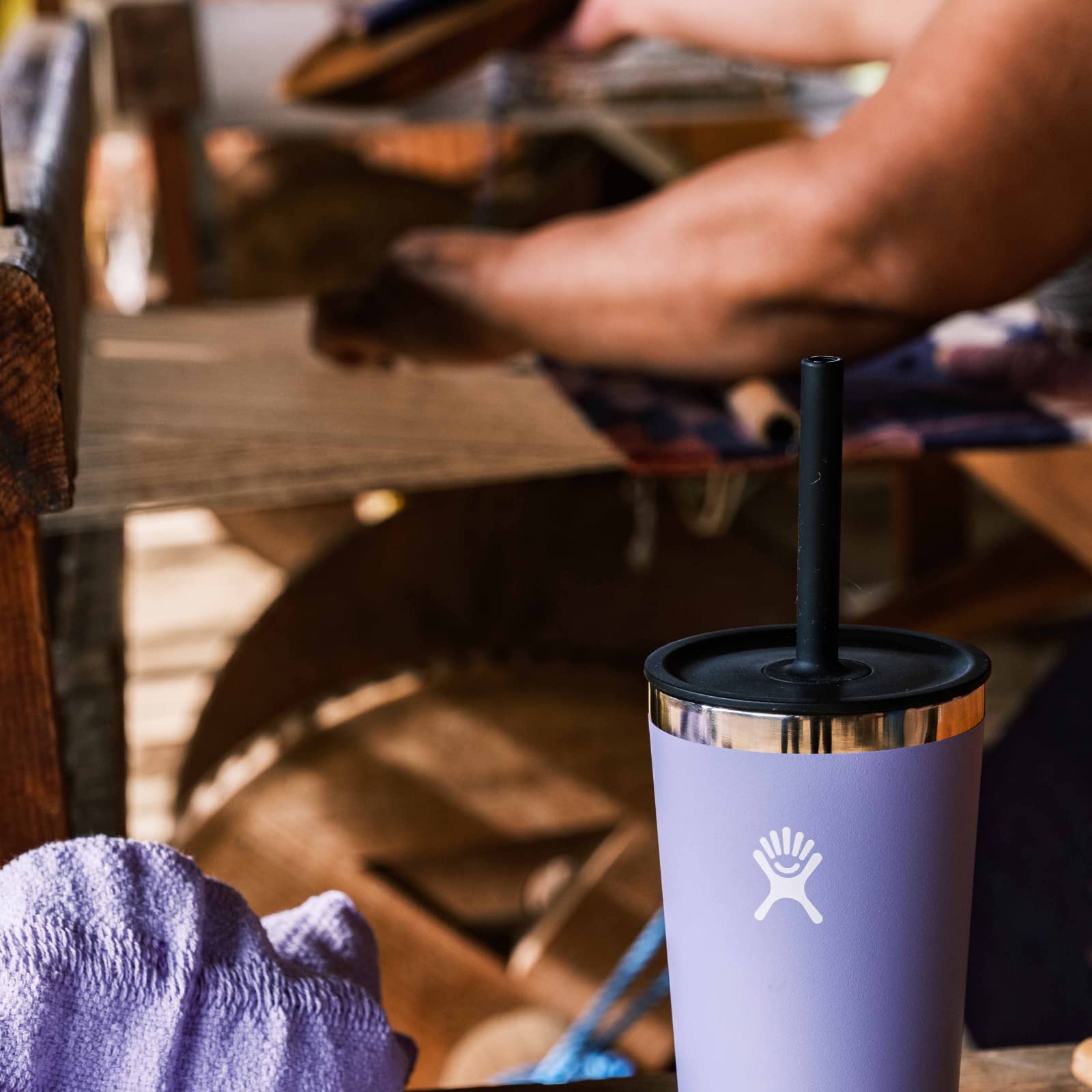 Hydro Flask press-in straw lid with slide-close feature to tame splashes