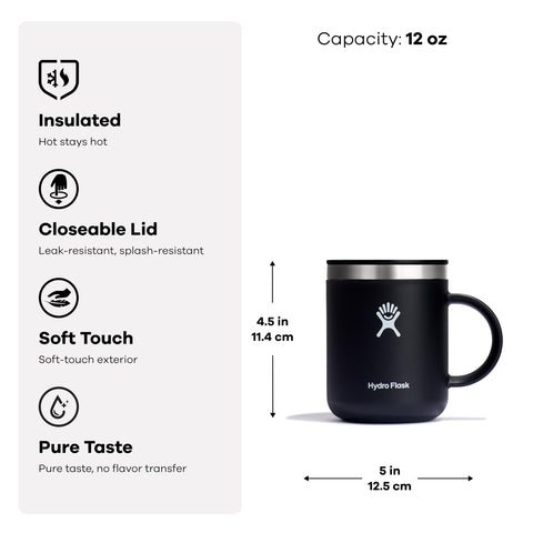 Hydro Flask soft-touch exterior offers a comfortable grip