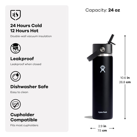 Hydro Flask TempShield double-wall insulation keeps drinks cold.