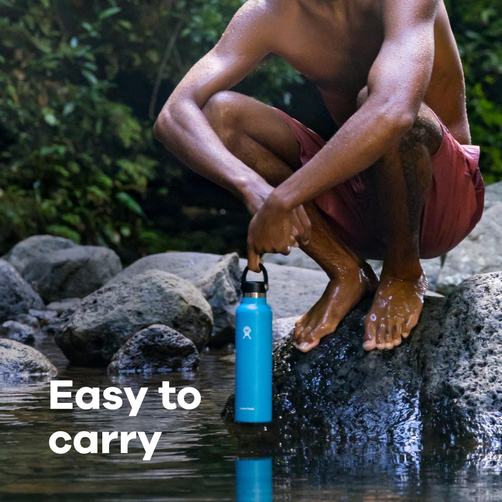 Hydro Flask TempShield double-wall insulation close-up preserves cold or hot beverages.