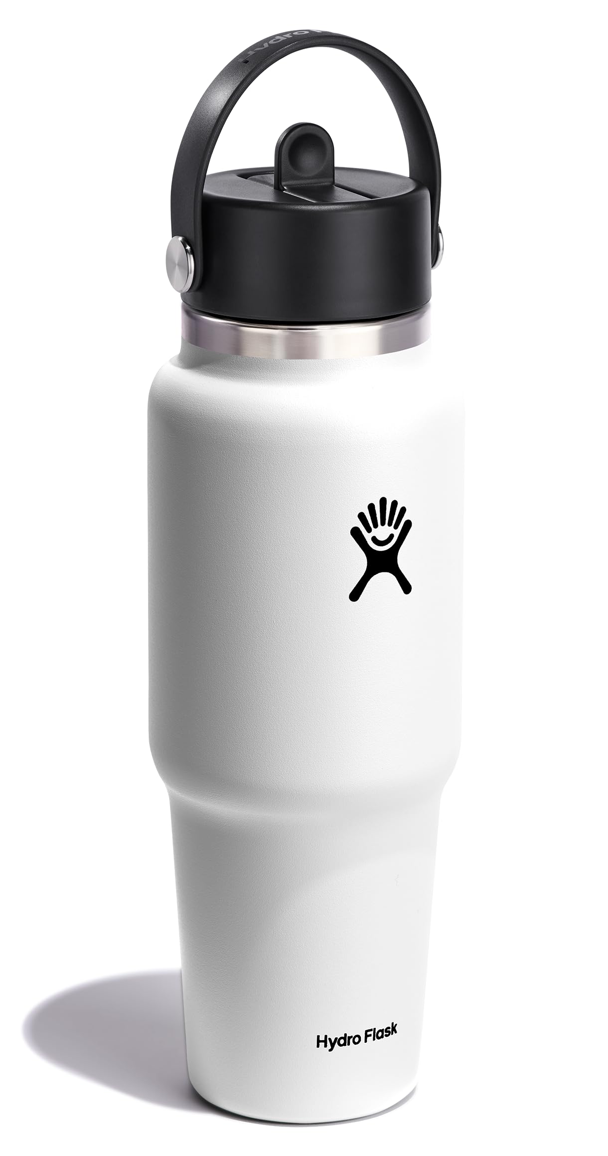 Hydro Flask 32 oz white bottle preserves cold drinks for hours