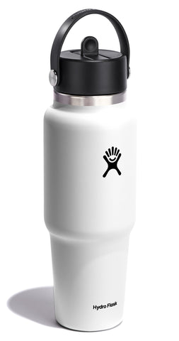 Hydro Flask 32 oz white bottle preserves cold drinks for hours