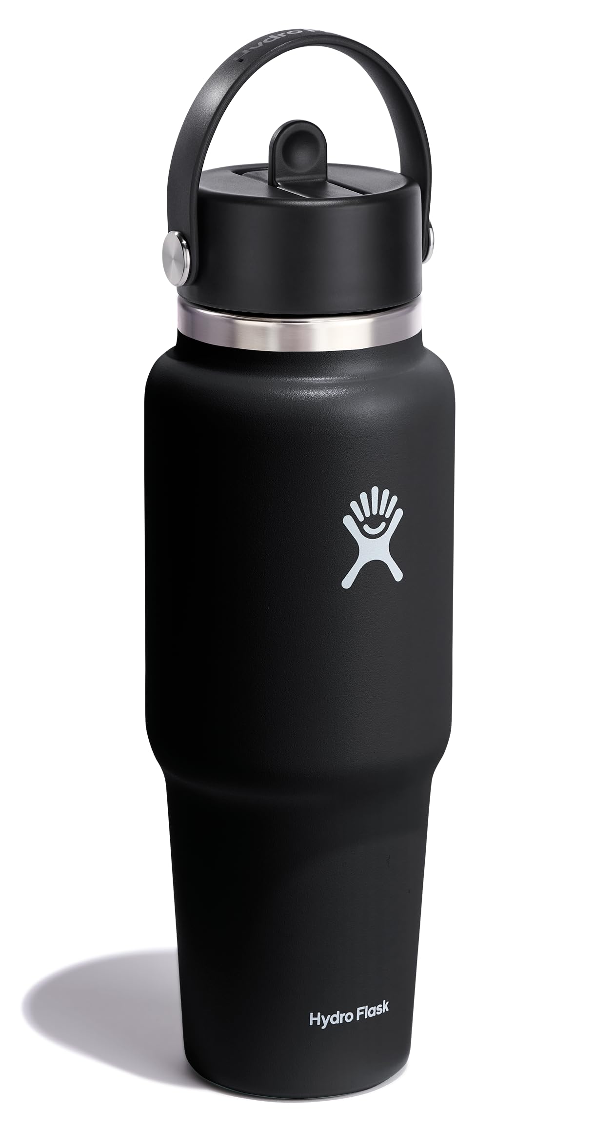 Hydro Flask Travel Bottle showing cupholder fit for easy sipping.