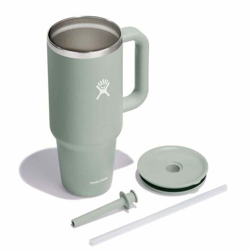 Hydro Flask Travel Tumbler 40 oz fits in a cupholder for on-the-go use