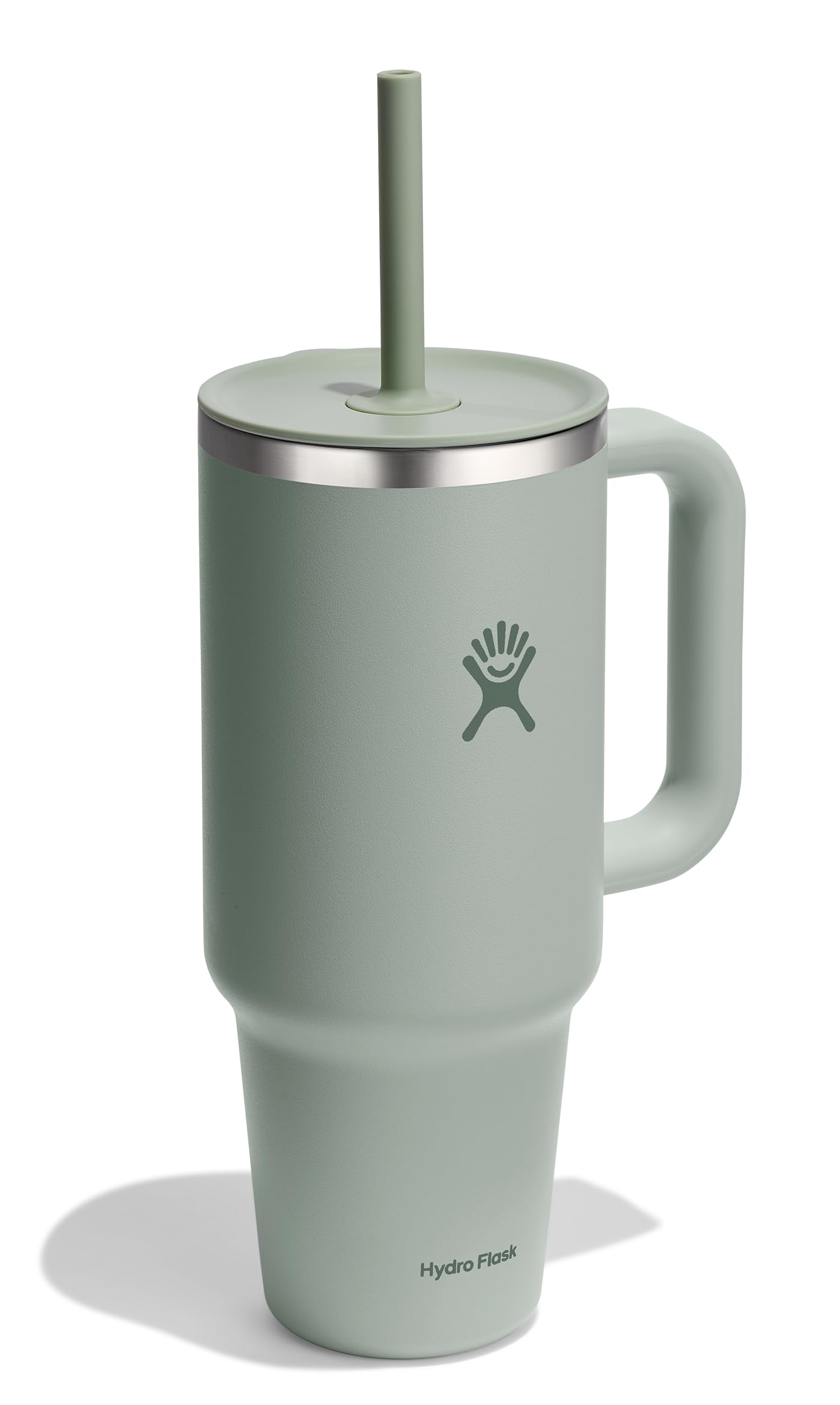 Hydro Flask Travel Tumbler 40 oz side view with handle for easy carrying