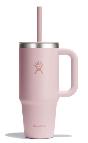 Hydro Flask travel tumbler with handle and straw in tonal trillium for easy on-the-go hydration.