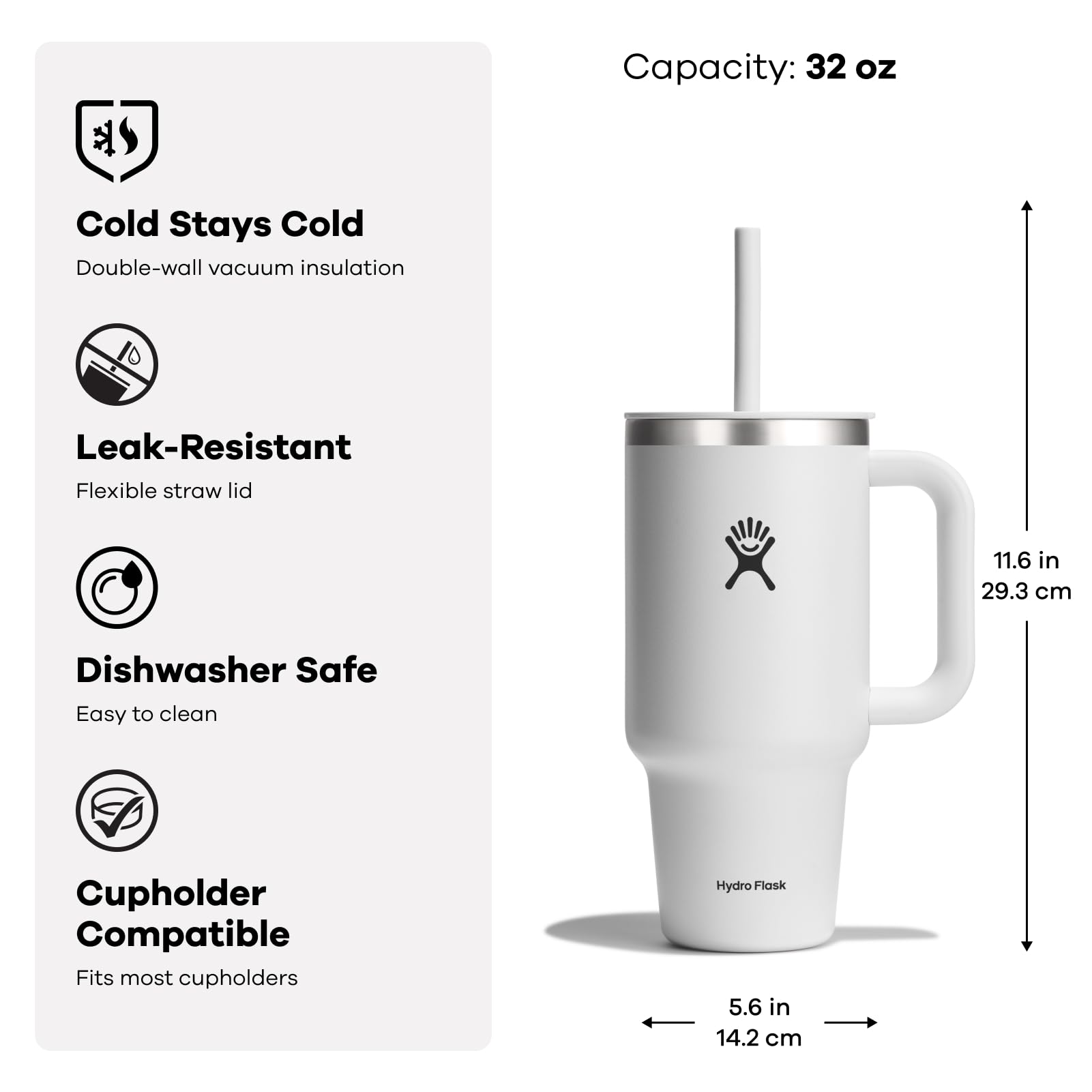 Indigo Blue Hydro Flask 32oz travel tumbler with TempShield insulation for cold drinks.