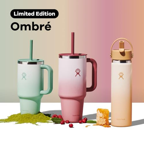 Hydro Flask travel tumbler straw — flexible, easy sipping from any angle.