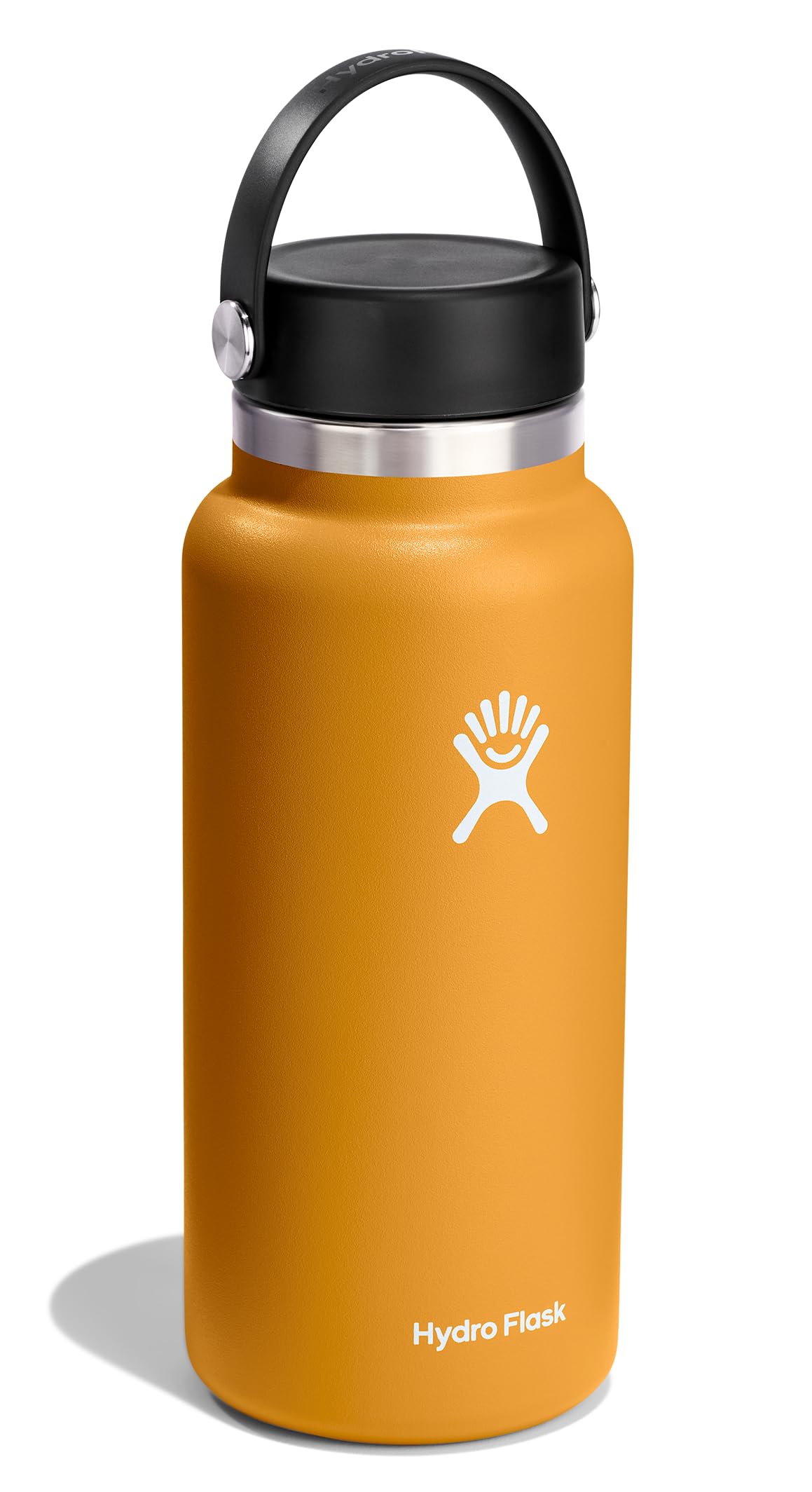 Hydro Flask wide mouth open with ice cubes for quick cooling.