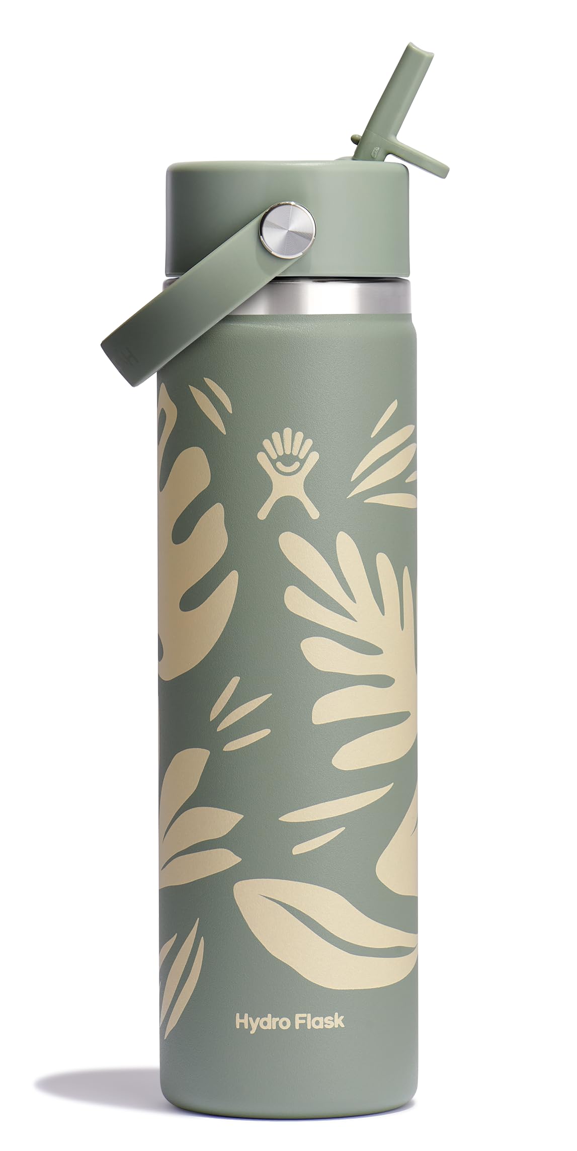 Hydro Flask wide-mouth bottle in Botanical Bliss Agave with secure seal for on-the-go hydration