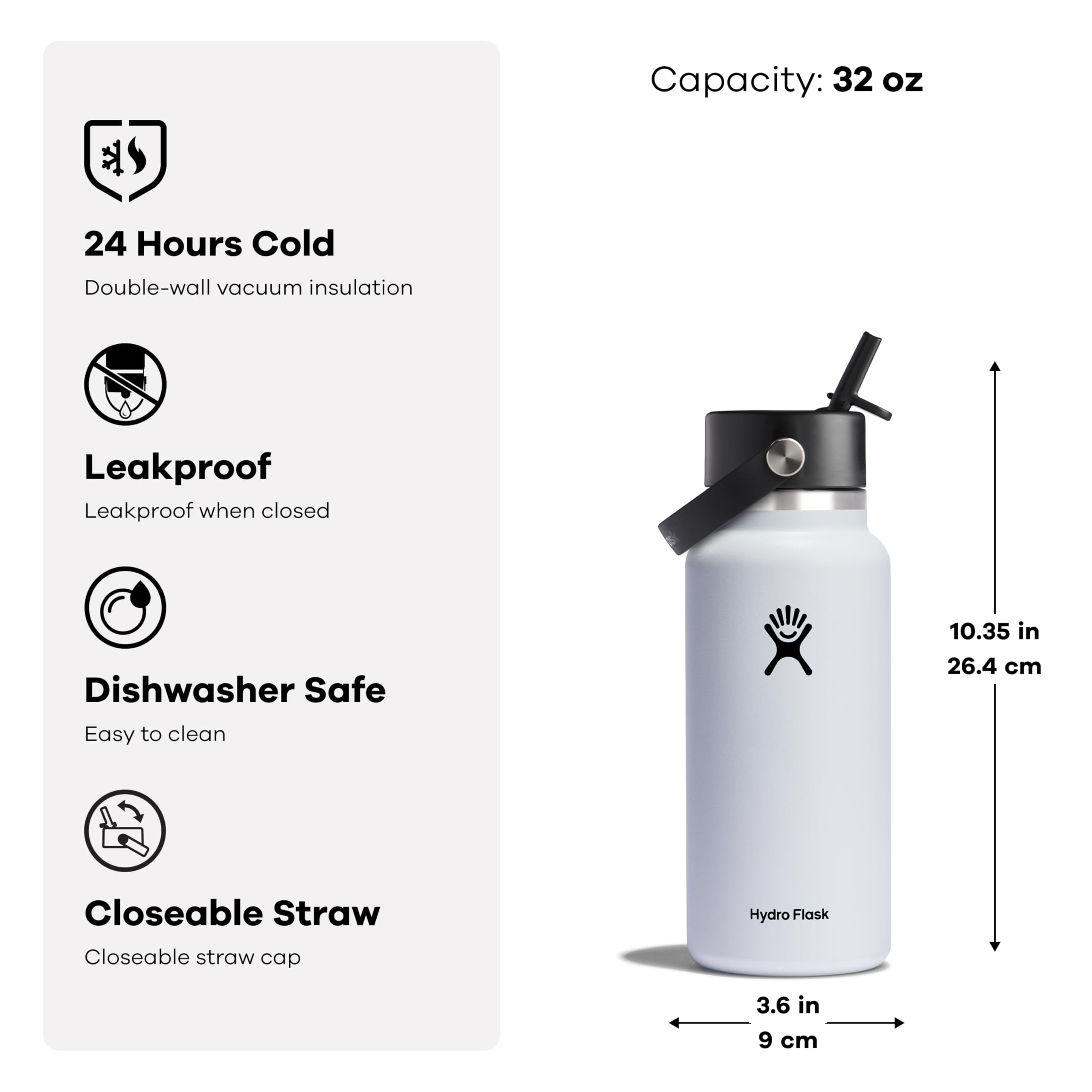 Hydro Flask wide-mouth design enables quick ice addition.
