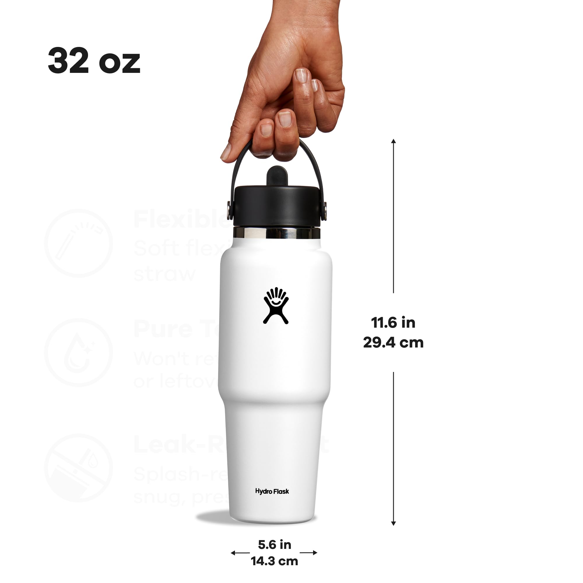 Wide straw lid design enables easy sipping on the move