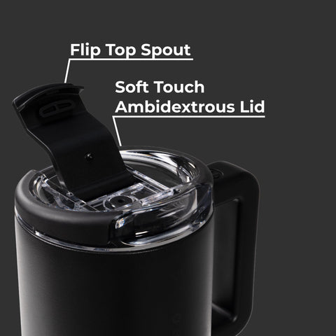 HydroJug Coffee Traveler 20oz slim base fits most cup holders.