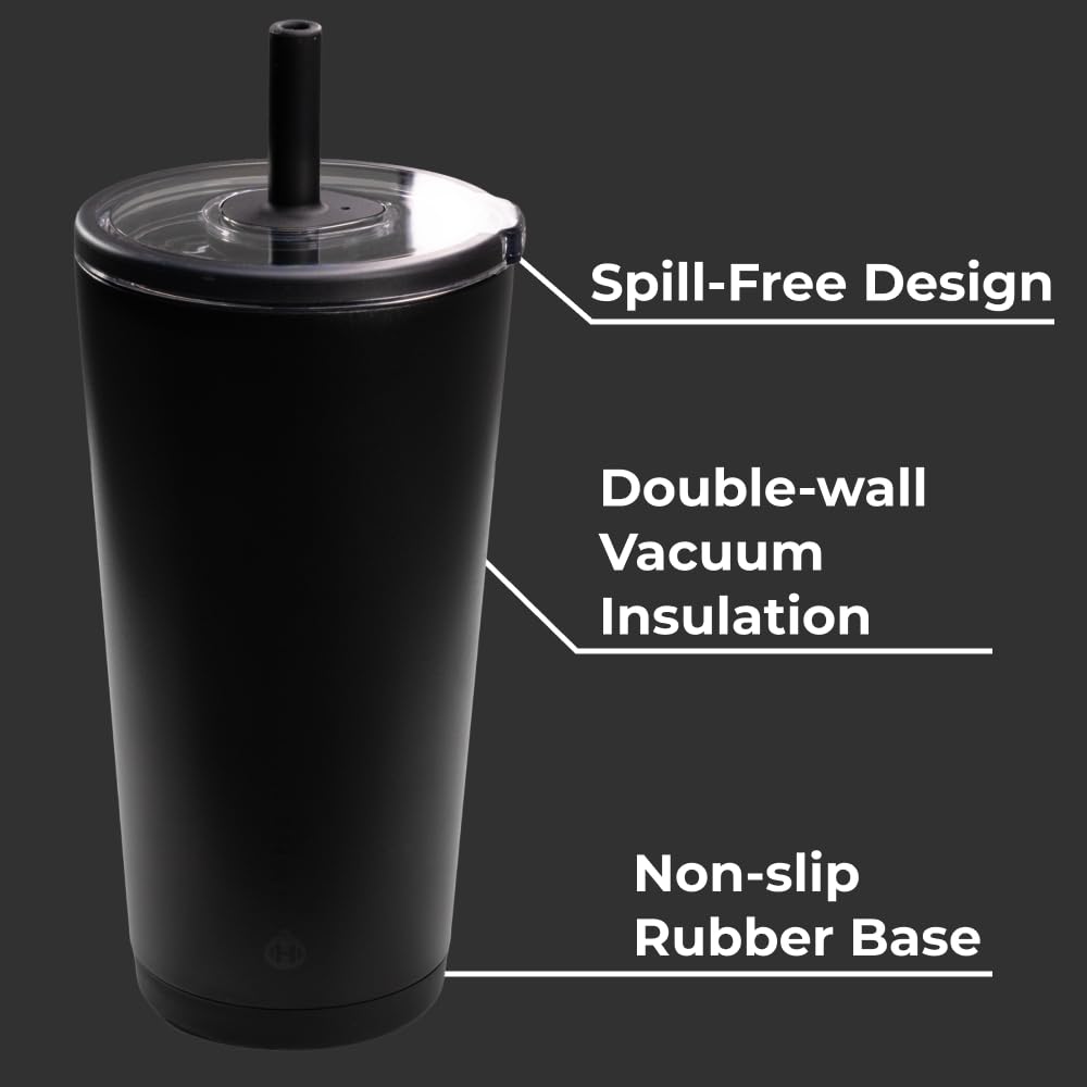 HydroJug Everyday Tumbler 20 oz soft-touch lid and straw for easy sipping