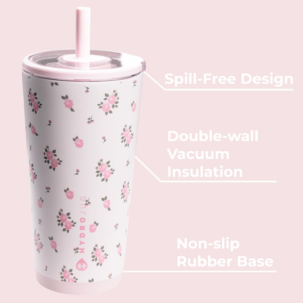 HydroJug Everyday Tumbler straw in use for convenient on-the-move hydration