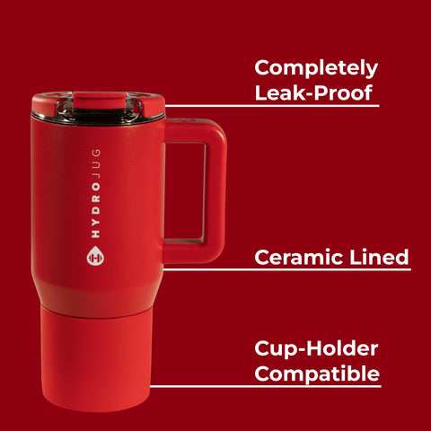 HydroJug insulation keeps beverages hot up to 6 hours or cold up to 12 hours.
