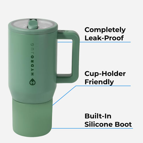 HydroJug Kids bottle with soft handle for easy portability in backpacks