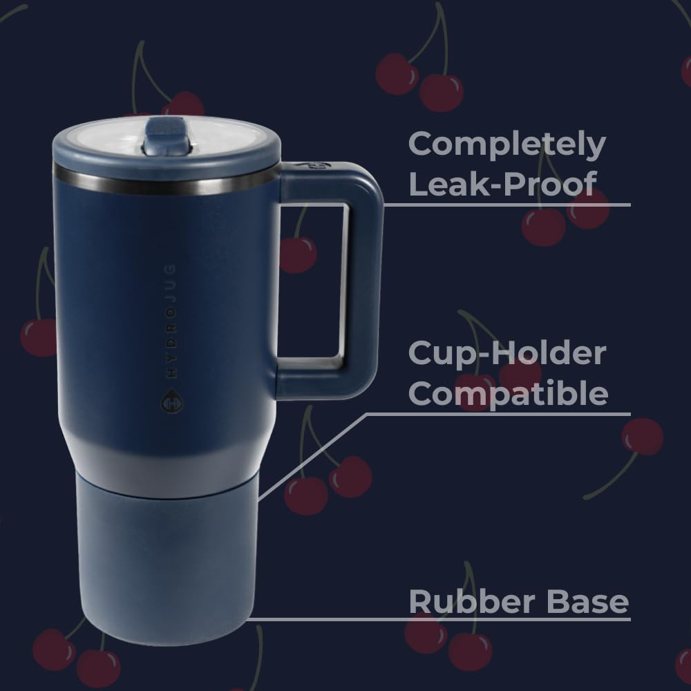 HydroJug Kids 20 oz side view with soft-touch handle for daily use