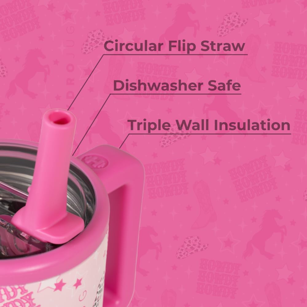 HydroJug Kids flip-straw lid closeup highlights leak-proof action during activities