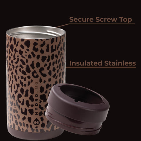 HydroJug screw-top-lid image shows secure seal to prevent spills during travel