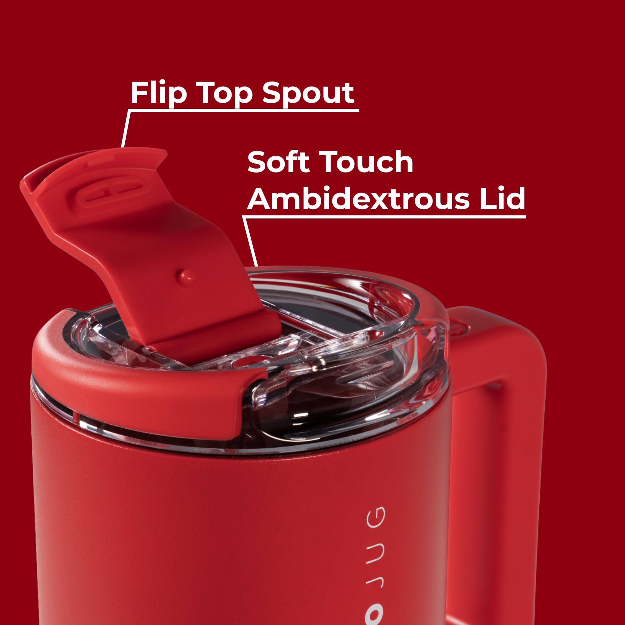 HydroJug slim-base fits most cup holders for easy travel.