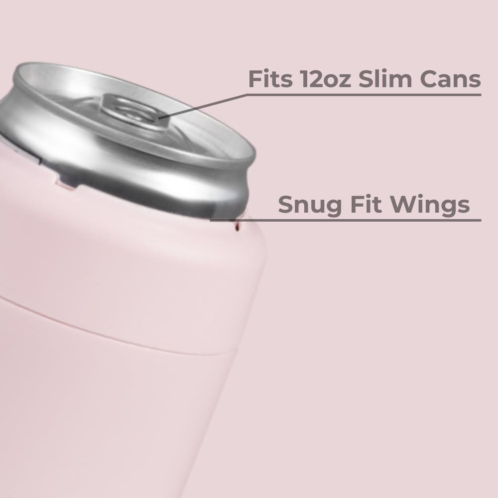 HydroJug Slim Can Cooler with non-slip base keeps drinks steady on surfaces