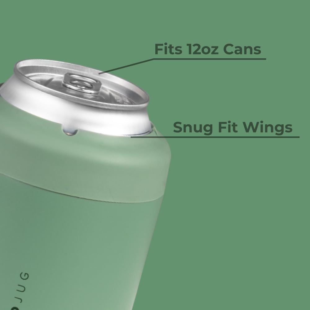 HydroJug Standard Can Cooler 12oz Sage, non slip base, steadies your drink on surfaces.
